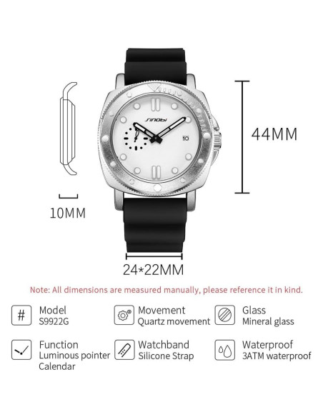 Reloj para hombres Guandong S9922G con calendario y bisel giratorio Reloj para hombres Guandong S9922G con calendario y bisel giratorio