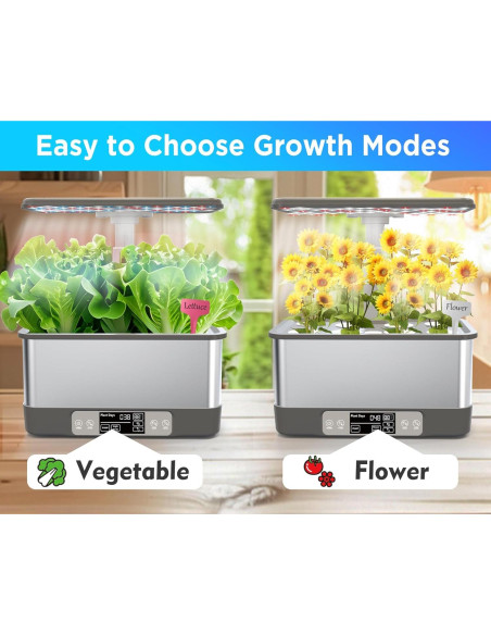 Sistema de Cultivo Hidropónico Aooccder 8 Cápsulas Gris Sistema de Cultivo Hidropónico Aooccder 8 Cápsulas Gris