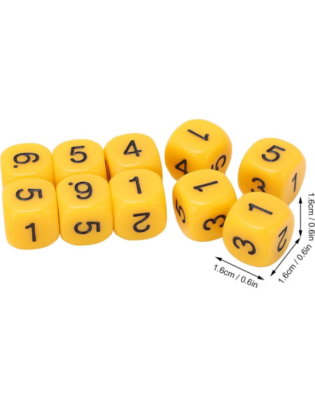 Juego de Dados Numéricos Cosiki - 20 Dados Plásticos Amarillo Juego de Dados Numéricos Cosiki - 20 Dados Plásticos Amarillo