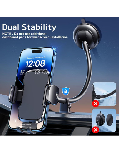 Soporte para Teléfono de Coche TICILFO Cuello de Ganso Ajustable