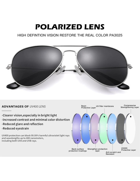 Gafas de sol Pro Acme Aviador Polarizadas UV400 Gafas de sol Pro Acme Aviador Polarizadas UV400