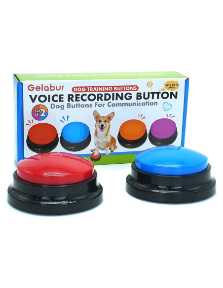 Juego de 2 Botones Hablantes para Perros Gelabur - Entrenamiento Juego de 2 Botones Hablantes para Perros Gelabur - Entrenamiento