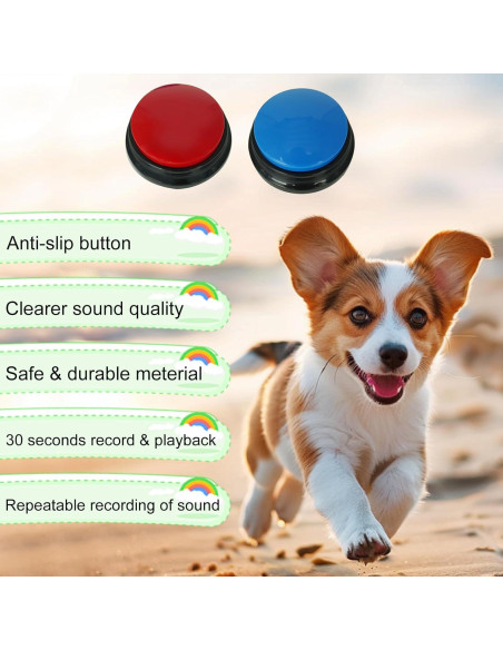 Juego de 2 Botones Hablantes para Perros Gelabur - Entrenamiento Juego de 2 Botones Hablantes para Perros Gelabur - Entrenamiento