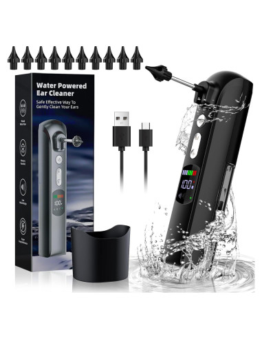 Kit de limpieza de oídos Hiacinto EC100-B, 3 modos, 10 puntas