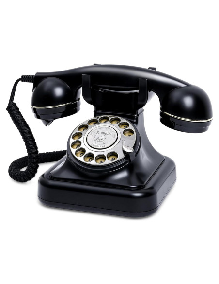 Teléfono de Línea Fija Retro HMCH con Timbre Mecánico y Disco Rotatorio Teléfono de Línea Fija Retro HMCH con Timbre Mecánico y Disco Rotatorio