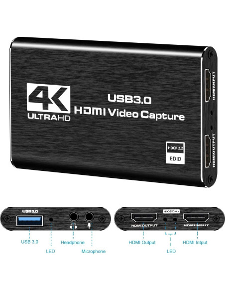 Tarjeta de Captura HDMI 4K VIXLW para Streaming 1080P 60FPS Tarjeta de Captura HDMI 4K VIXLW para Streaming 1080P 60FPS