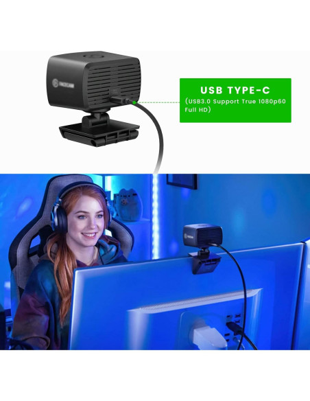 Cable USB C a USB 2m con Adaptador USB Femenino Elgato Cable USB C a USB 2m con Adaptador USB Femenino Elgato