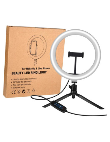 Soporte de Teléfono con Trípode y Luz LED DIYEAH 39x25cm