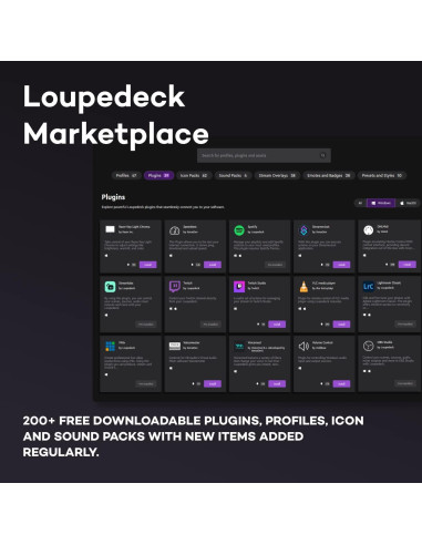 Consola de Streaming Loupedeck Live S - Control Táctil LED y Diales