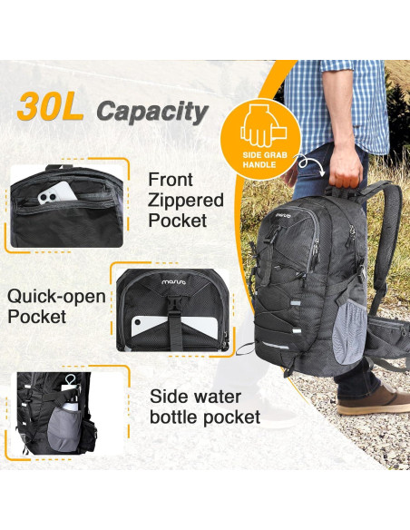 Mochila de Senderismo Ligera Mosiso 30L Impermeable Plegable Mochila de Senderismo Ligera Mosiso 30L Impermeable Plegable