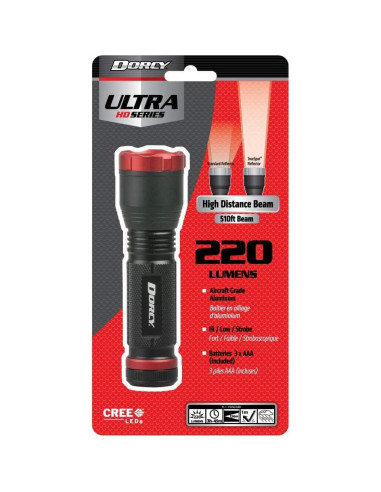 Linterna LED Dorcy Ultra HD 220 Lúmenes Aluminio Negro 41-4333