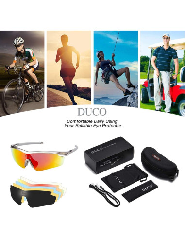 Gafas de sol deportivas DUCO con 5 lentes intercambiables