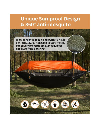 Hamaca de Camping Travel Bird Extra Grande 2 Personas con Red Antimosquitos