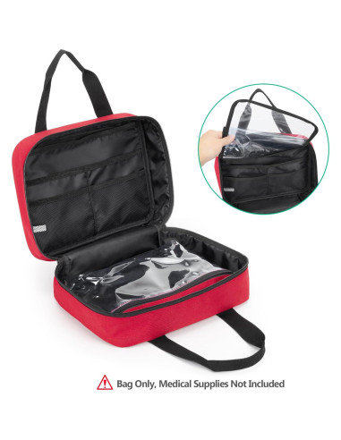 Bolsa de Primeros Auxilios CURMIO Roja Compacta 29x10x20 cm