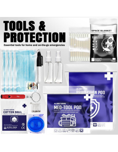 Kit de Primeros Auxilios 380 Piezas EVERLIT CARE - Negro