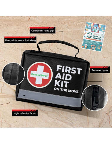 Kit de Primeros Auxilios Medi - 150 Piezas Compacto Negro