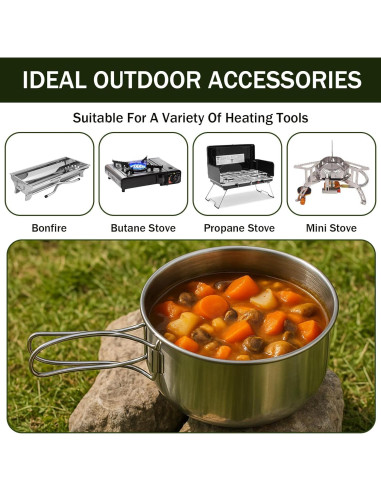 Juego de utensilios de cocina para camping JJUNW 14 piezas acero inoxidable