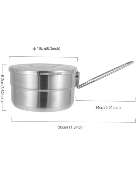 Olla de Cocina de Acero Inoxidable EKDJKK 1.5L Plegable Olla de Cocina de Acero Inoxidable EKDJKK 1.5L Plegable