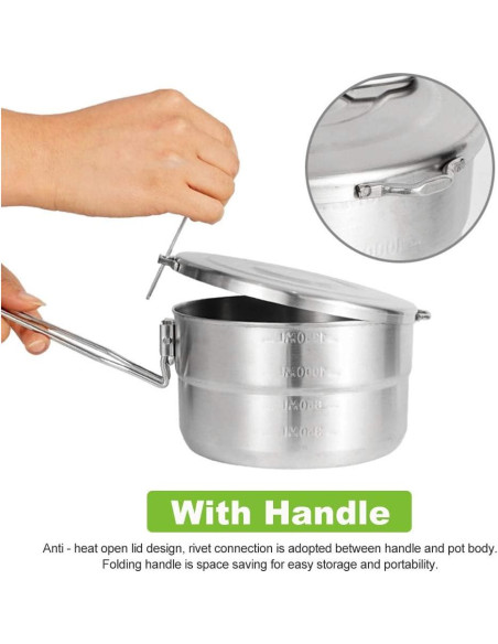 Olla de Cocina de Acero Inoxidable EKDJKK 1.5L Plegable Olla de Cocina de Acero Inoxidable EKDJKK 1.5L Plegable