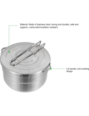 Olla de Cocina de Acero Inoxidable EKDJKK 1.5L Plegable