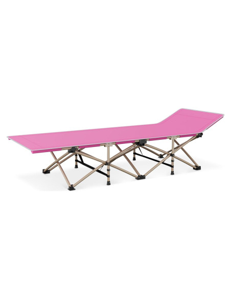 Cama Plegable MoNiBloom Rosa para Camping, Soporta 163 kg Cama Plegable MoNiBloom Rosa para Camping, Soporta 163 kg
