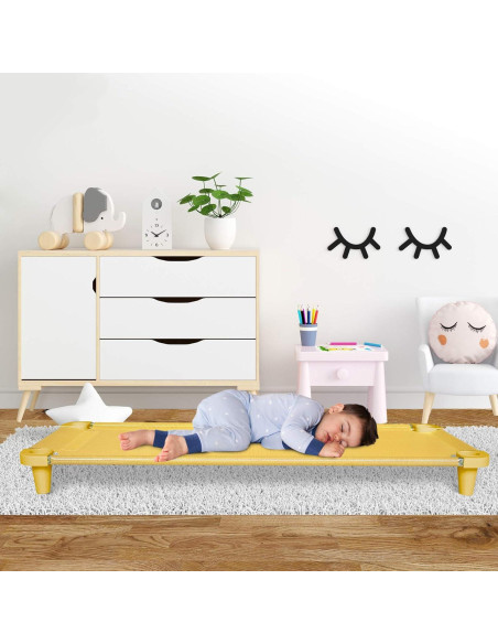 Cama de Siesta Acrimet para Niños Apilable 132 cm Amarilla Cama de Siesta Acrimet para Niños Apilable 132 cm Amarilla