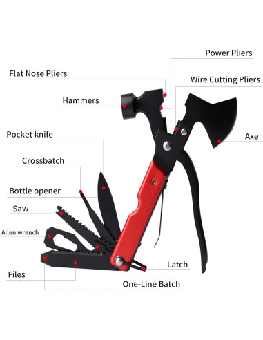 Multitool Camping 13 en 1 CRVAJJWT - Herramienta de Supervivencia