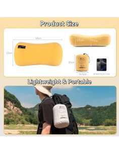 Almohada de Camping HIKEMAN Espuma de Memoria 38x25x10 cm 2