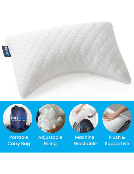 Almohada de Viaje Sidney Sleep Mini Curvada 35.5x48.3cm Ajustable Almohada de Viaje Sidney Sleep Mini Curvada 35.5x48.3cm Ajustable