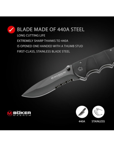 Cuchillo Táctico Boker Magnum 01RY247 Hoja 7.6 cm Acero Inoxidable