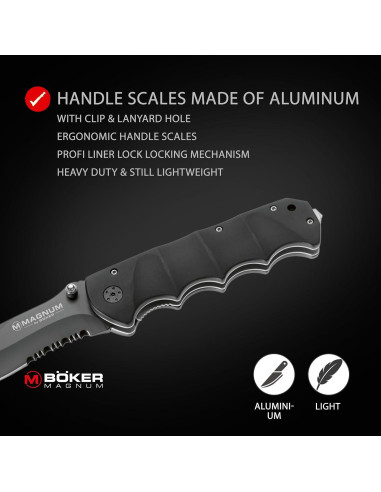 Cuchillo Táctico Boker Magnum 01RY247 Hoja 7.6 cm Acero Inoxidable