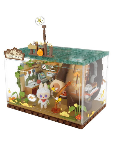 Set de Juguetes de Construcción Labubu - Base Secreta del Bosque