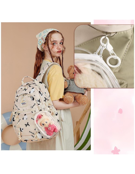 Bolsa de exhibición transparente con ropa de muñeca Labubu - Rosa Bolsa de exhibición transparente con ropa de muñeca Labubu - Rosa