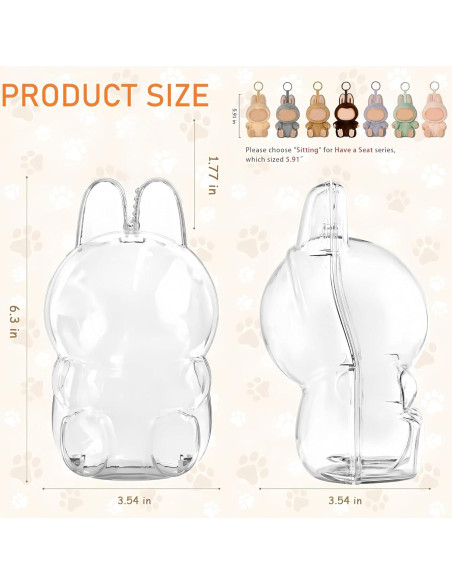 Funda Protectora Acrílica Labub para Figuras Sentadas 15cm Funda Protectora Acrílica Labub para Figuras Sentadas 15cm
