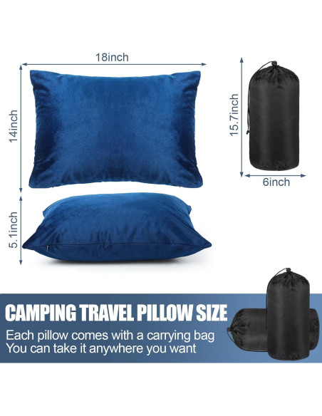 Juego de 2 Almohadas de Camping SmoothNovelty Espuma Viscoelástica Juego de 2 Almohadas de Camping SmoothNovelty Espuma Viscoelástica