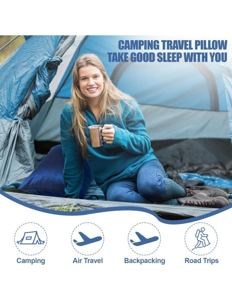 Juego de 2 Almohadas de Camping SmoothNovelty Espuma Viscoelástica Juego de 2 Almohadas de Camping SmoothNovelty Espuma Viscoelástica