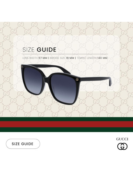 Gafas de sol Gucci GG0022S cuadradas + Kit de cuidado iWear Gafas de sol Gucci GG0022S cuadradas + Kit de cuidado iWear