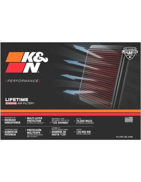 Filtro de Aire K&N Reutilizable 33-2211 para Toyota y Daihatsu Filtro de Aire K&N Reutilizable 33-2211 para Toyota y Daihatsu
