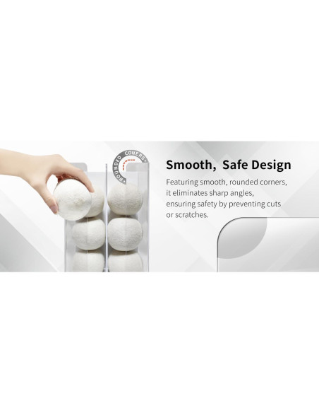 Soporte Magnético para 6 Pelotas de Secadora - Acrílico Blanco Soporte Magnético para 6 Pelotas de Secadora - Acrílico Blanco