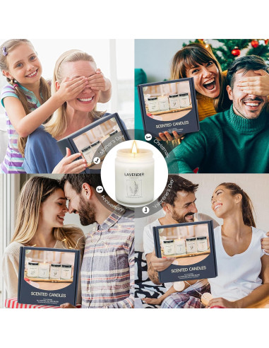 Juego de 4 Velas Aromáticas THORNWOLF 794 g Cera de Soja