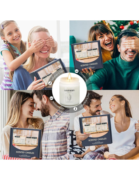 Juego de 4 Velas Aromáticas THORNWOLF 794 g Cera de Soja Juego de 4 Velas Aromáticas THORNWOLF 794 g Cera de Soja
