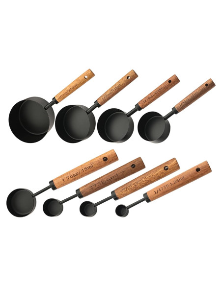 Juego de Tazas y Cucharas Medidoras 8 Piezas Uniturcky Acero Inoxidable Juego de Tazas y Cucharas Medidoras 8 Piezas Uniturcky Acero Inoxidable
