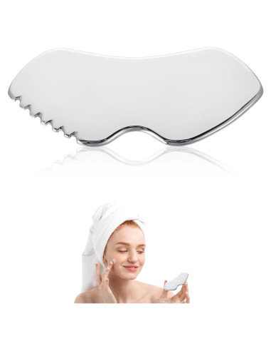 Herramienta Gua Sha Facial YUXIAN de Acero Inoxidable 13x6cm
