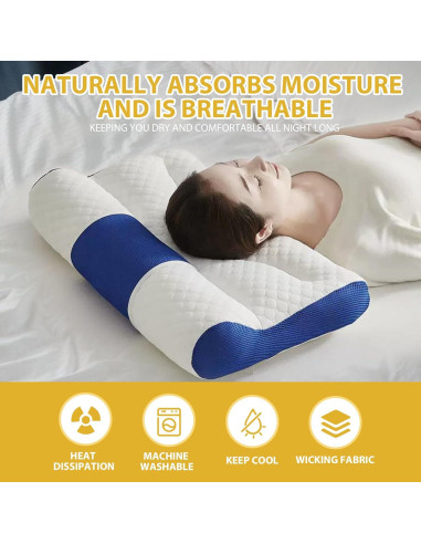 Almohada Cervical Ergonómica Genérico 60x40cm - Soporte Mejorado