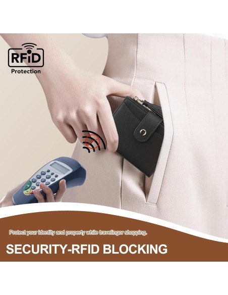 Billetera Pequeña YIIJAY para Mujeres con Bloqueo RFID - Negro Billetera Pequeña YIIJAY para Mujeres con Bloqueo RFID - Negro