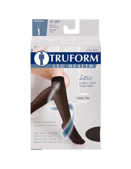 Medias de Compresión Truform 1772 para Mujeres, 15-20 mmHg, Punta Abierta, Color Nude Medias de Compresión Truform 1772 para Mujeres, 15-20 mmHg, Punta Abierta, Color Nude