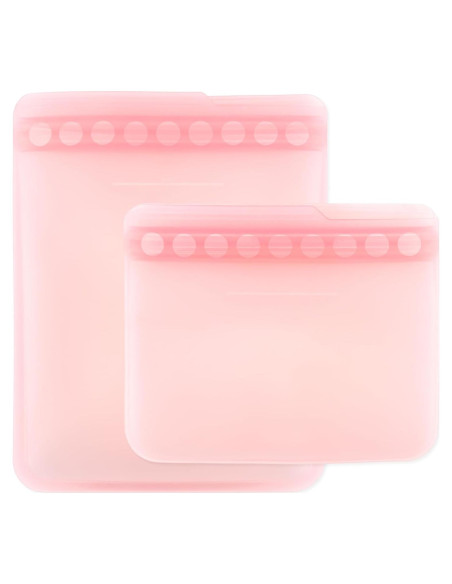 Bolsas de Silicona Reutilizables Bumkins para Snacks y Sándwiches - 2 Paquetes Rosa Bolsas de Silicona Reutilizables Bumkins para Snacks y Sándwiches - 2 Paquetes Rosa