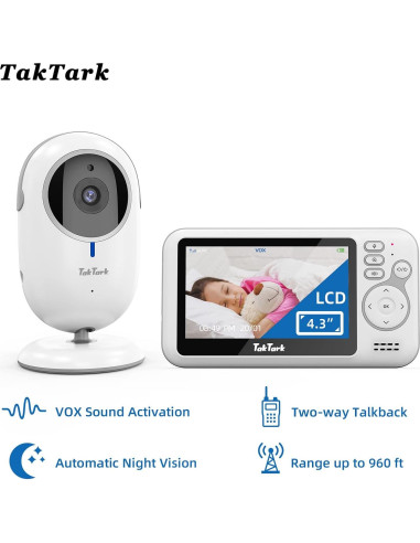 Monitor para Bebés TakTark BM612 con Cámara 4.3" Infrarroja
