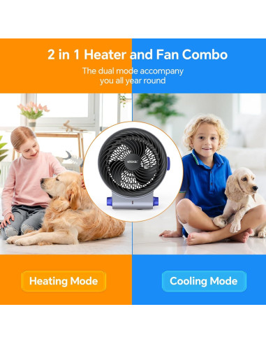 Ventilador y Calefactor Shinic FW406-15, 3 Modos, 1500W