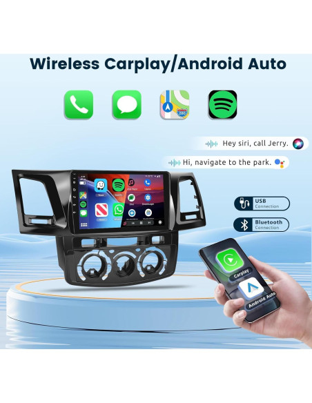 Estéreo Android 13 para Toyota Hilux 2005-2014, 9" HD, CarPlay Estéreo Android 13 para Toyota Hilux 2005-2014, 9" HD, CarPlay